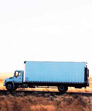 A delivery vehicle or truck en route